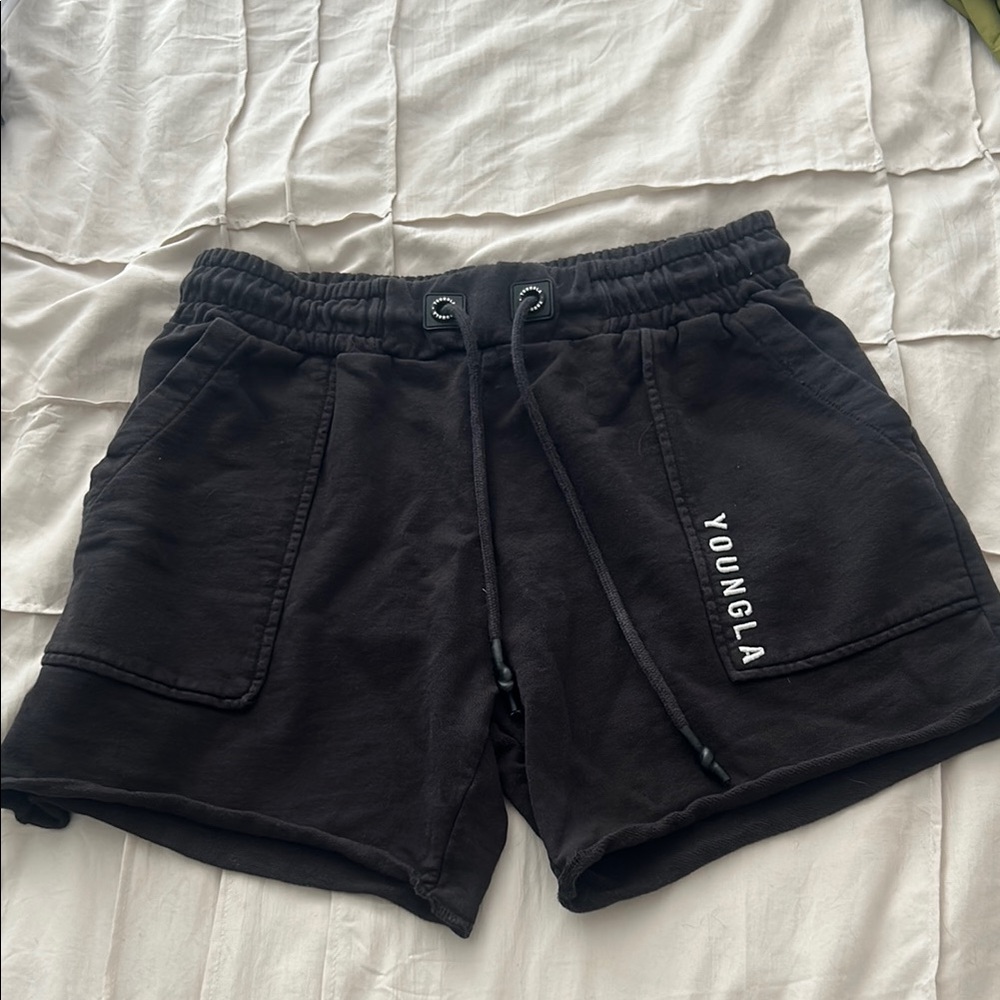 YoungLA Black Gym Shorts size medium
